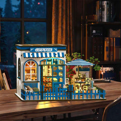 Santorini Sun Coffee DIY Mini House Kit |DIY Miniature Kit