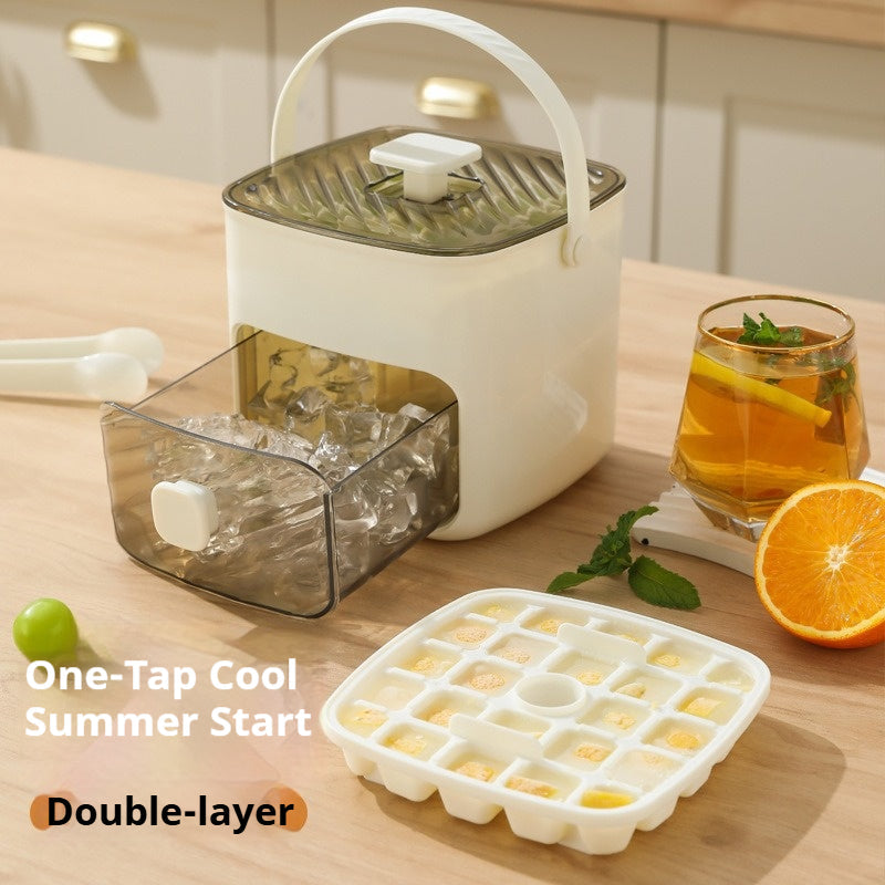 Ice Cube Tray with Storage Bin and Scoop
